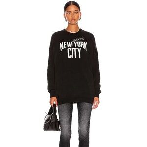 R13 NYFC Black Oversize Crewneck Sweatshirt L